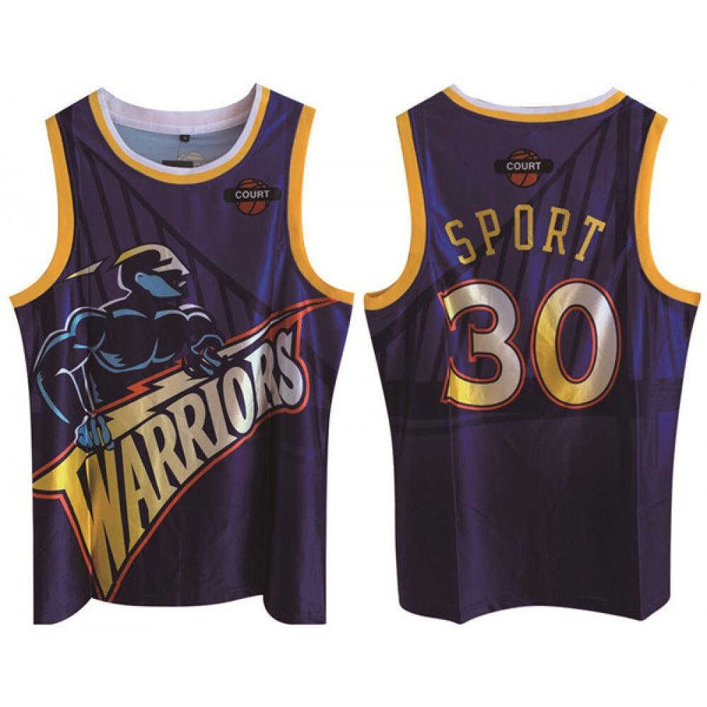 Pro Grade Golden State Warriors Stephen Curry30 Purple Jersey