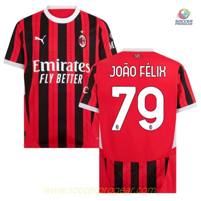 AC Milan Home Team Jersey 2024-25 Edition Joao Felix