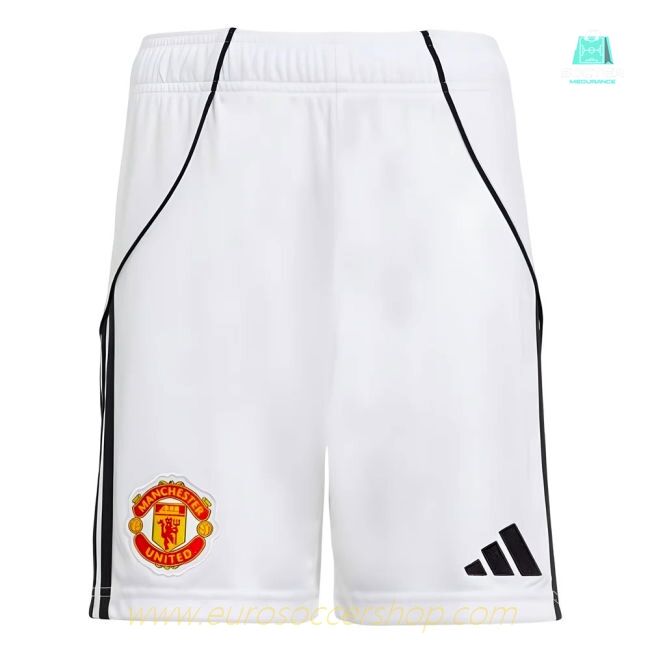 2025-2026 Man Utd Home Shorts (White) - Kids