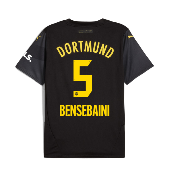 Borussia Dortmund 24-25 Season Away Jersey Featuring Bensebaini, Player Number 5