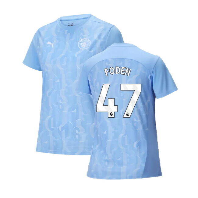Classic Man City 2024-2025 Man City Prematch SS Shirt (Light Blue) ...