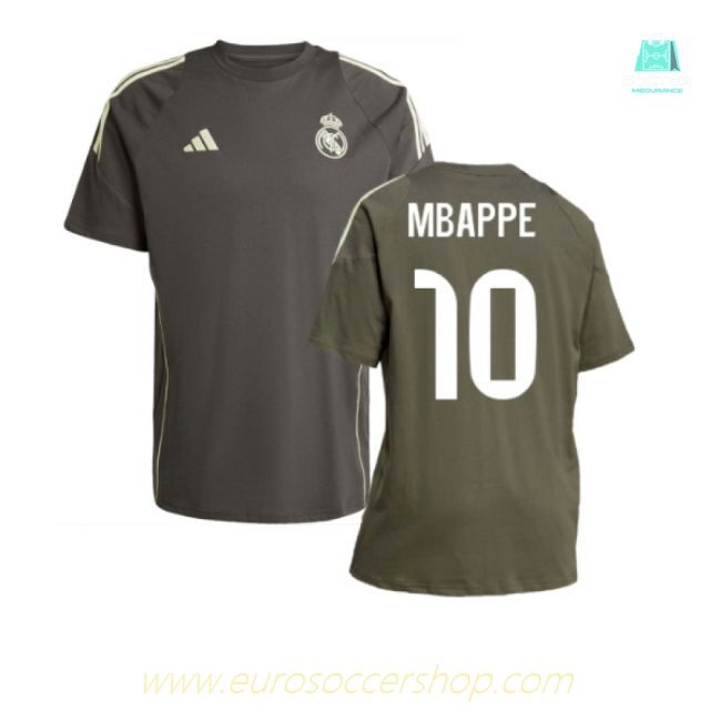 2025-2026 Real Madrid Training Tee (Utility Grey) (Mbappe 10)