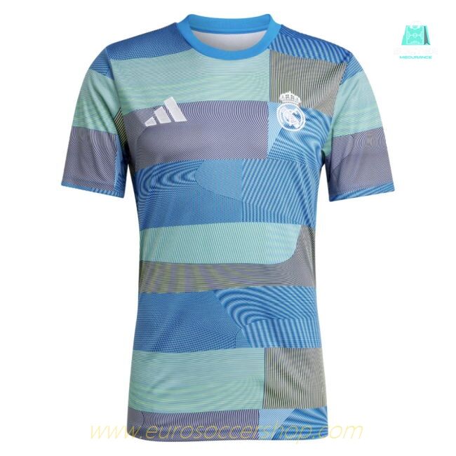 2025-2026 Real Madrid Pre-Match Shirt (Blue) (Mbappe 10)