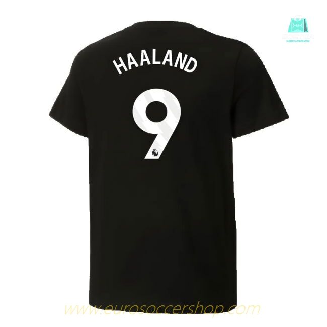 2024-2025 Man City ftblCulture Tee (Black) (Haaland 9)