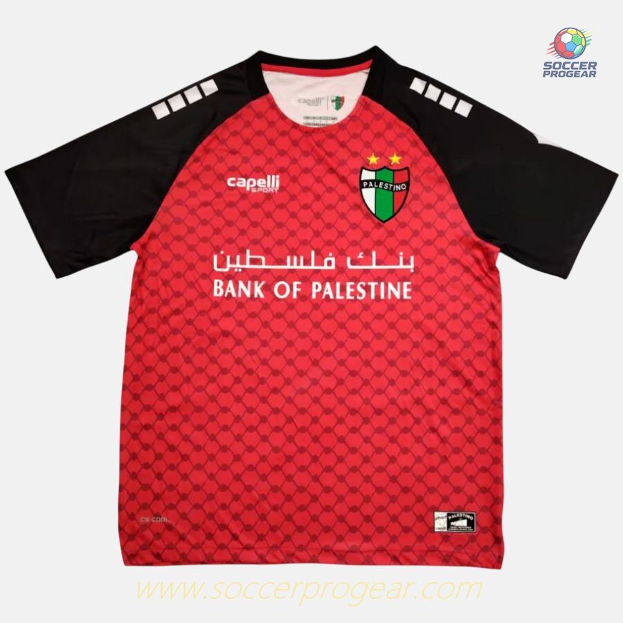 Palestine CL 2025 Season 2026 Away Red Soccer Shirt