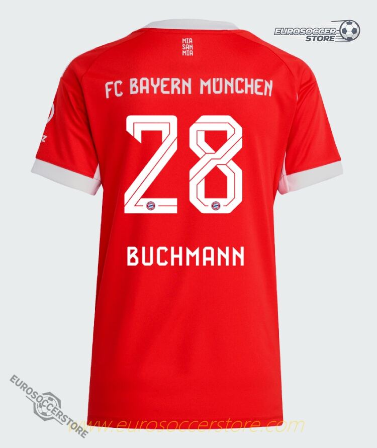 Buchmann 28 Bayern Munich Home Women's Jersey for the 25-26 Season