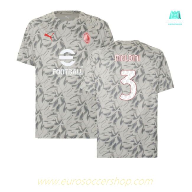 2025-2026 AC Milan Warm Up Jersey (Smokey Gray) (Maldini 3)