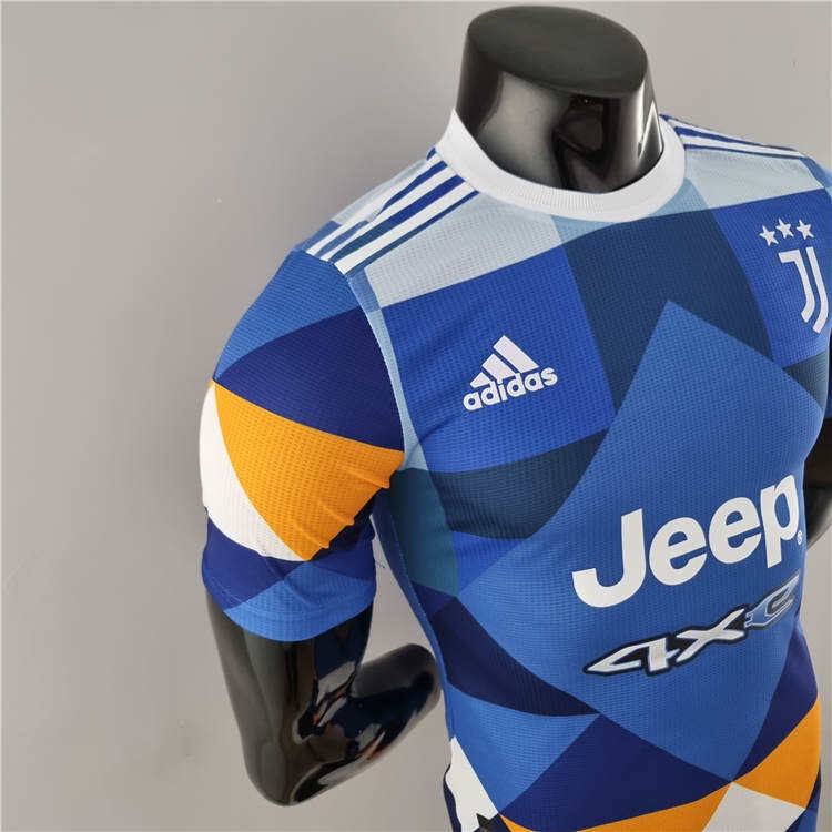 2223 Juventus 4th Blue Orange Soccer Jersey Football Shirt Player