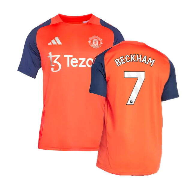 Football Man Utd Training Jersey Red Beckham #7 Pro Series Loyal L...