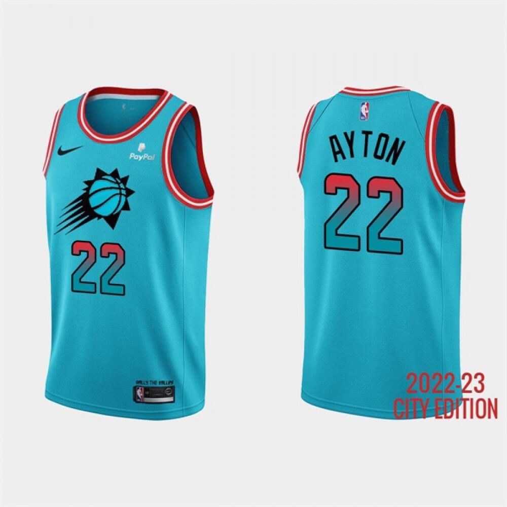 Game Day Durable Men's PHX #22 Deandre Blue Basketball Jersey