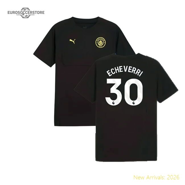 Official 2024-2025 Man City Pumatech Pocket Tee (black) (echeverri