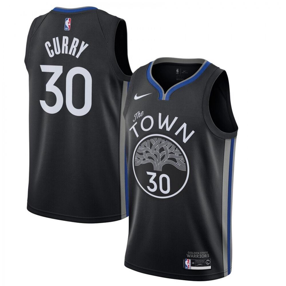 Premium Golden State Warriors Stephen Curry30 Black Jersey - City...