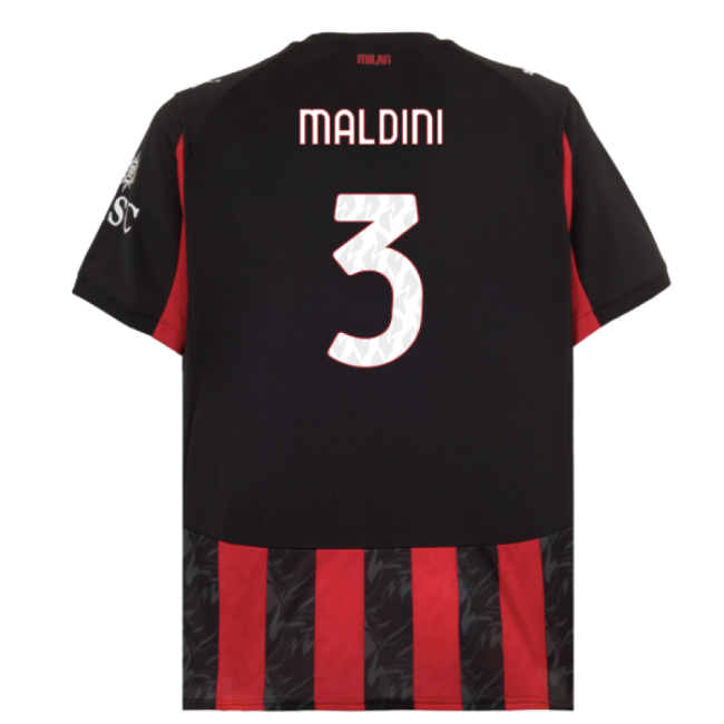 Acm Ac Milan Home Shirt Maldini #3 Ultra Comfort Dedicated 2025-20...