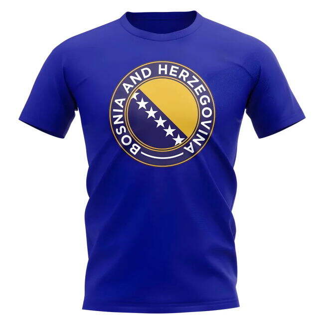 Bosnia and Herzegovina Football Badge T-Shirt (Royal)