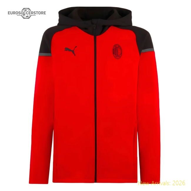 Exceptional 2023-2024 Ac Milan Casuals Hooded Fan Jacket (red)