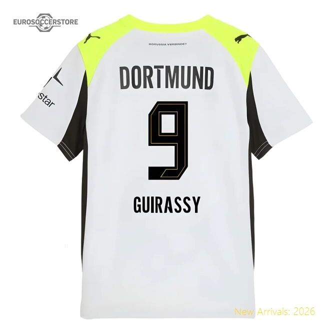 Premium 2025-2026 Borussia Dortmund Away Shirt (kids) (guirassy 9)