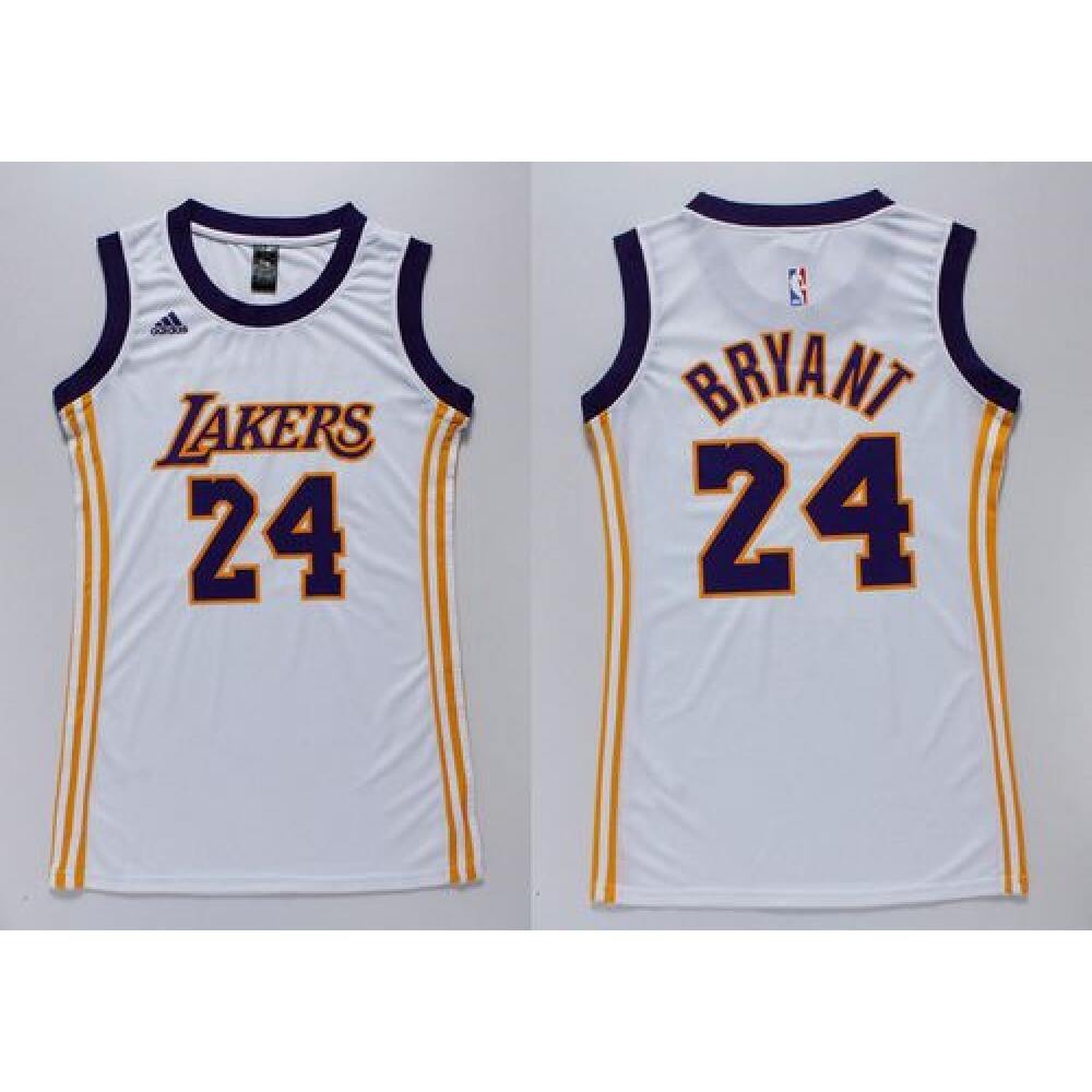 Lakers #24 Kobe Bryant White Women's Dress Stitched NBA Jersey