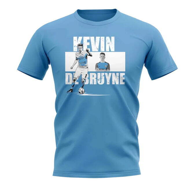Authentic Kevin De Bruyne Player Collage T-Shirt (Sky Blue)