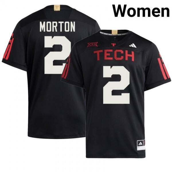 Texas Tech Red Raiders #2 Behren Morton Women Stitch Jersey - Black