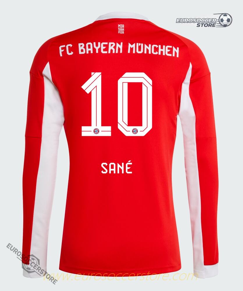 Bayern Munich 25-26 Home Long Sleeve Jersey with Sané 10