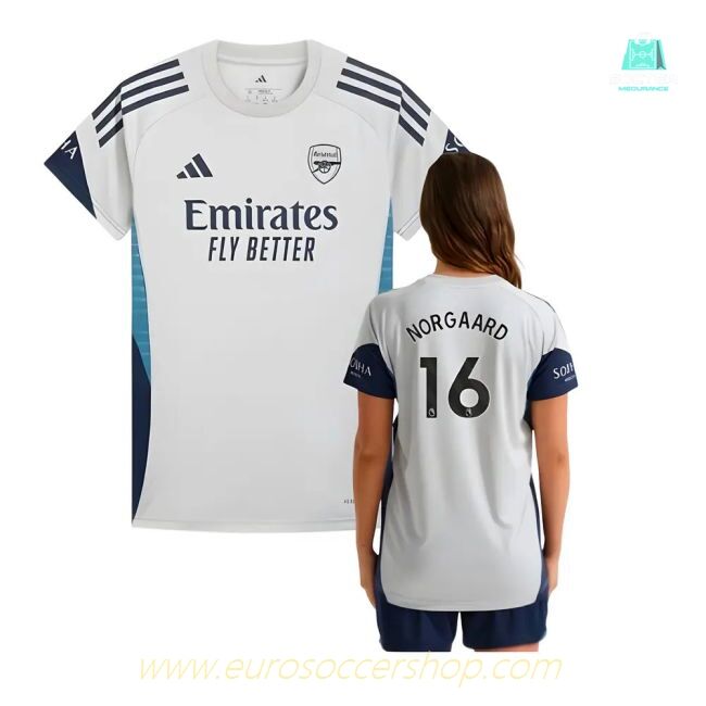 2025-2026 Arsenal Training Shirt (Grey Two) - Womens (Norgaard 16)