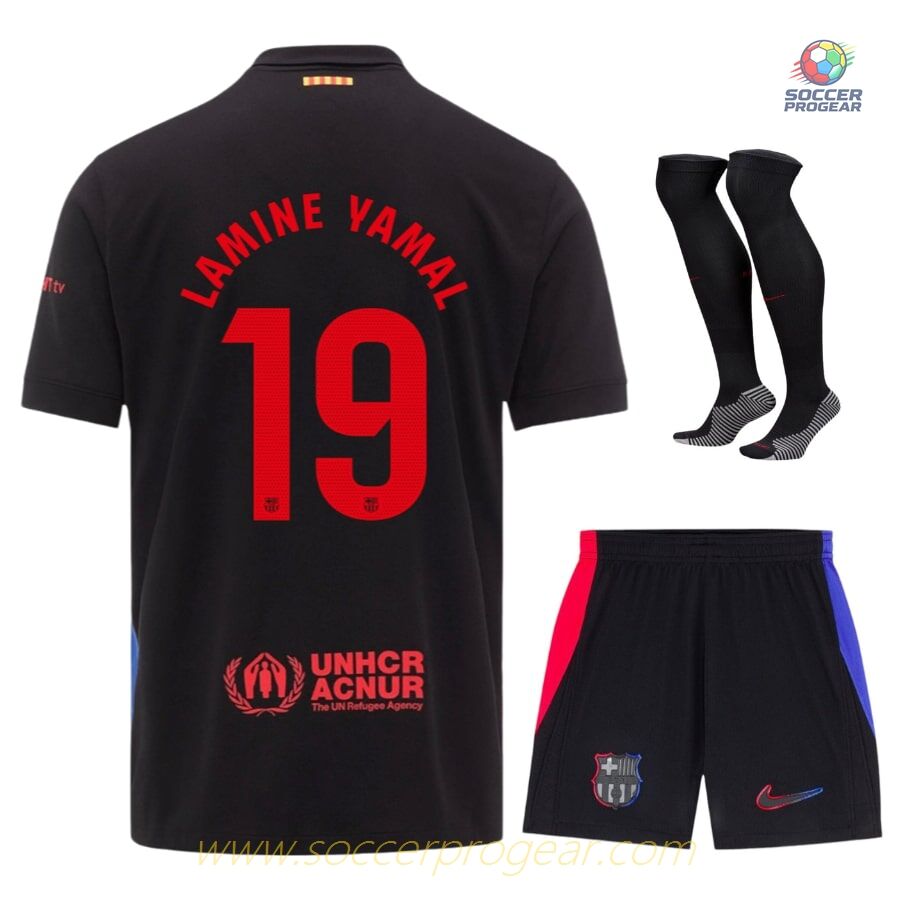 Barca 2024/25 Collection Away Lamine Yamal Youth Soccer Uniform Team Shirt