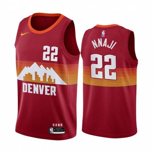 Nuggets #22 Zeke Nnaji Premium 2020 City NBA Jersey - Red Swingman