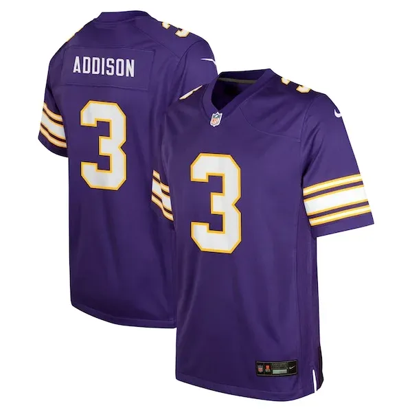 None Jordan Addison Game Jersey - Purple | NFL Player Jersey