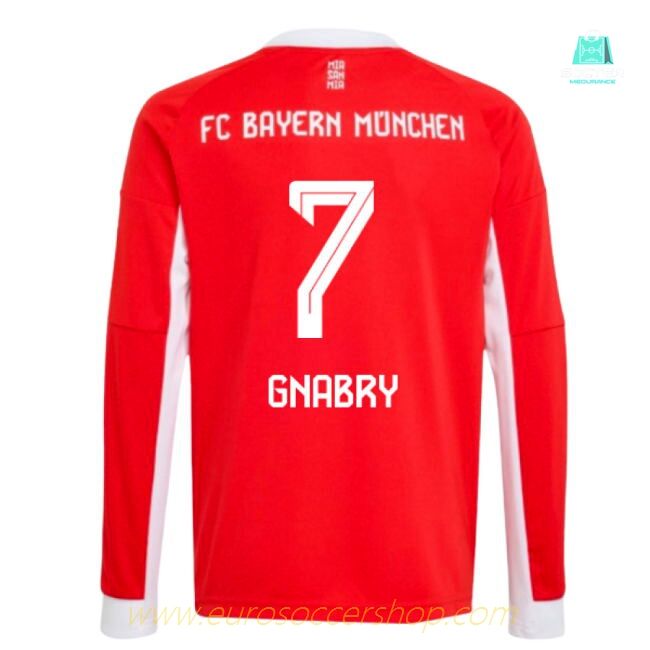 2025-2026 Bayern Munich Long Sleeve Home Shirt (Kids) (Gnabry 7)