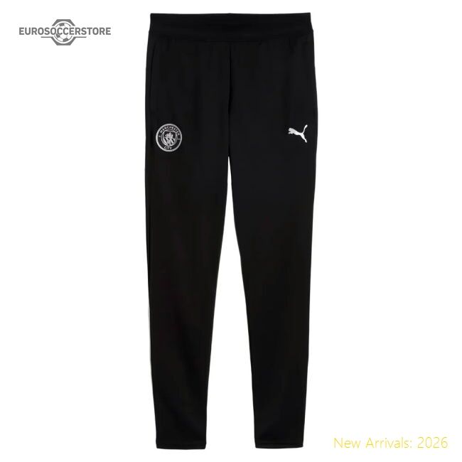 Official 2025-2026 Man City Training Pants W/pockets (black) - Kids