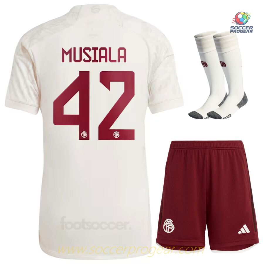 Bayern Munich 2023 2024 Third Musiala Children Jersey Set Team Shirt