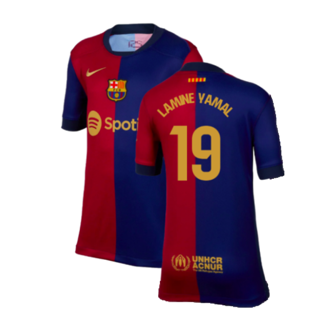 Lamine Yamal 19 Game Replica Barcelona Home Supporter Shirt (Kids) (1)