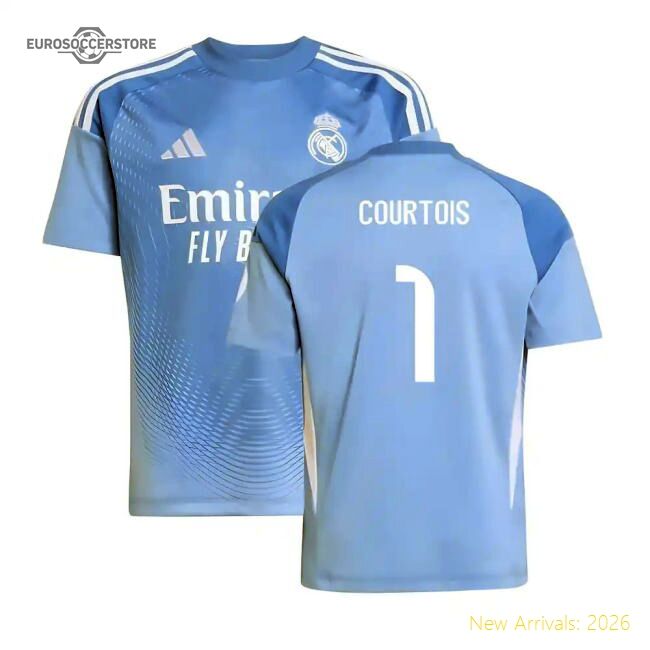 2025-2026 Real Madrid Home Goalkeeper Shirt (blue) - Kids (courtois 1)