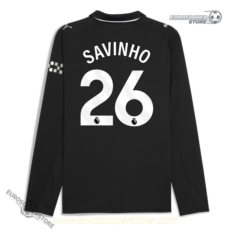 SAVINHO 26 Long Sleeve Away Jersey for Manchester City 25-26 Season
