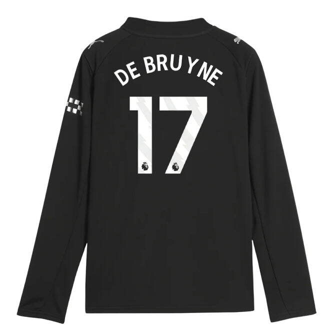 vintage 2025-2026 Man City Long Sleeve Away Shirt (Kids) (De Bruyne...