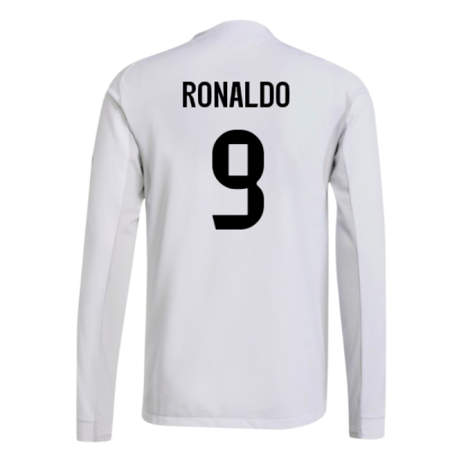 2025-2026 Real Madrid Authentic Long Sleeve Home Shirt (Ronaldo 9)