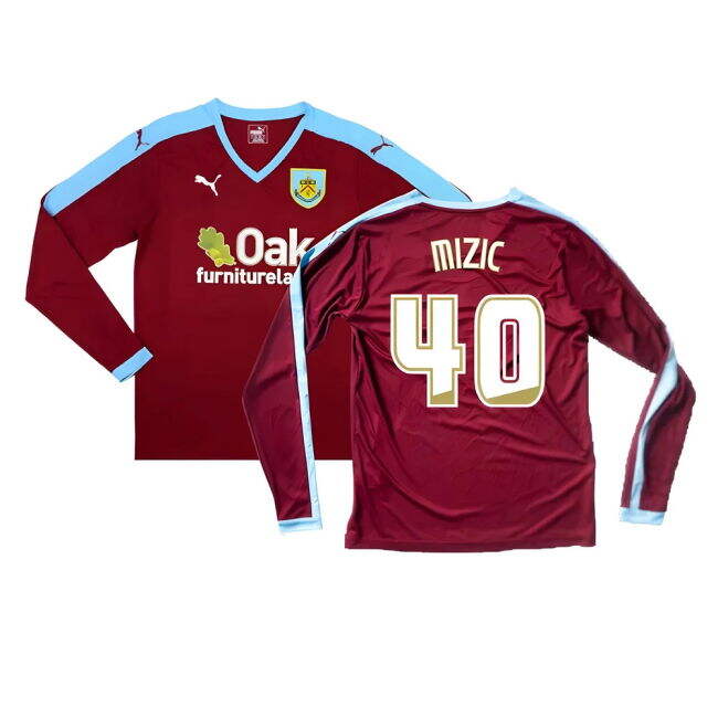 Burnley Long Sleeve Home Shirt Excellent S Mizic #40 Match Quality...