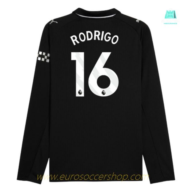 2025-2026 Man City Long Sleeve Away Shirt (Rodrigo 16)