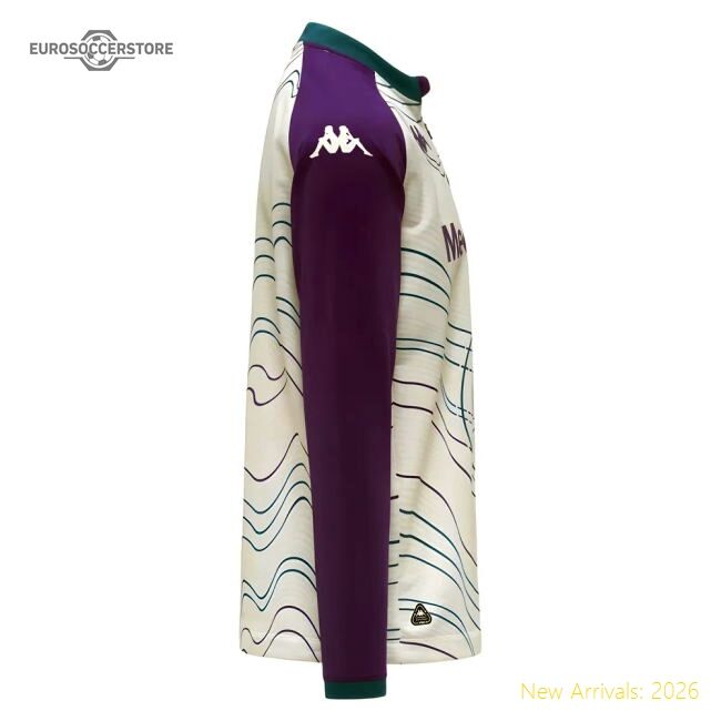 Fan-Favorite 2025-2026 Fiorentina Pre Match Sweat Top (White-Violet)