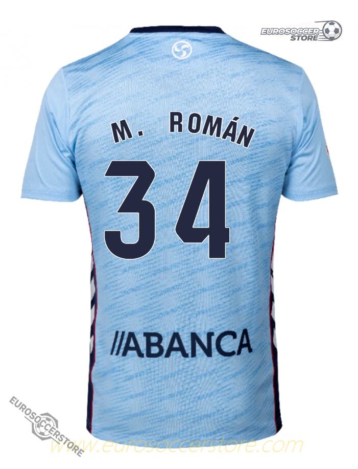 RC Celta's 25-26 Season Home Jersey No. 34 Featuring M. ROMÁN