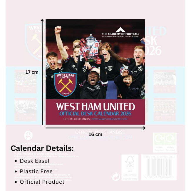 Calendar 2026 Authentic 2025-2026 West Ham EPL Home Kit