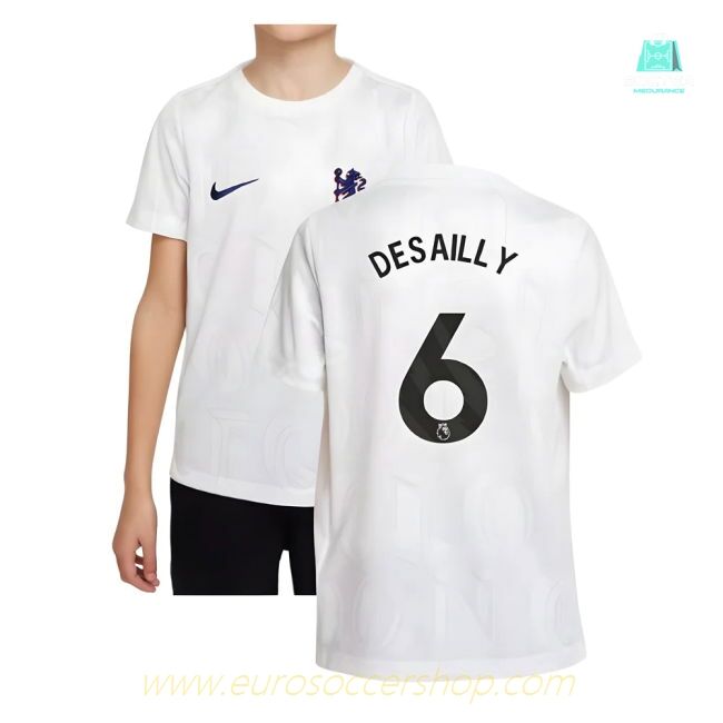 2025-2026 Chelsea Pre-Match Shirt (White) - Kids (Desailly 6)