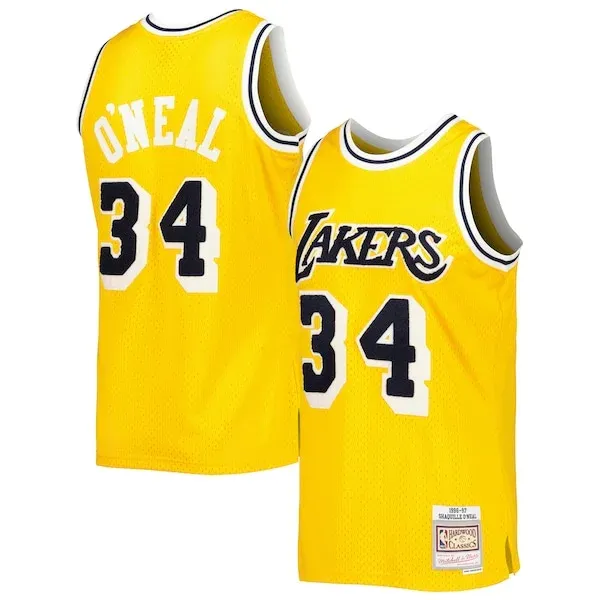 Shaquille O'Neal LAL Swingman Jersey - retro Basketball - Yellow