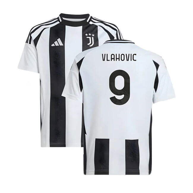 Kids Vlahovic 9 Juventus Main Team Professional Grade Home Elite Kit
