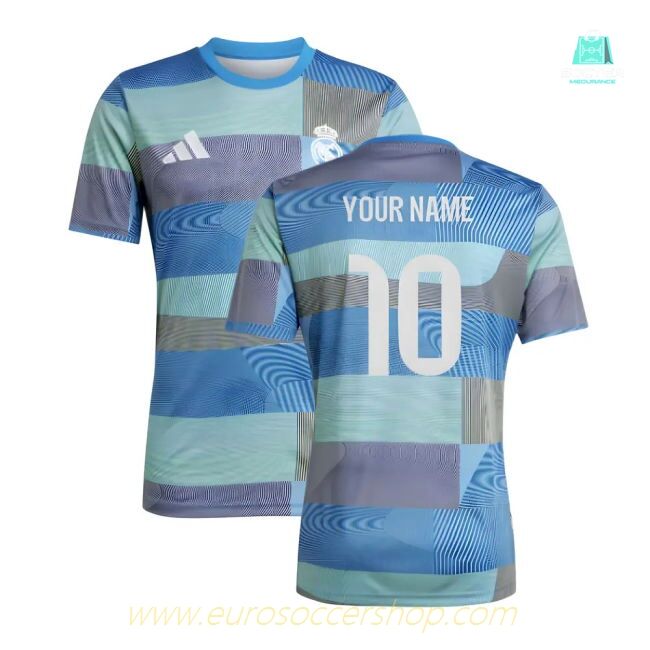 2025-2026 Real Madrid Pre-Match Shirt (Blue) (Your Name)