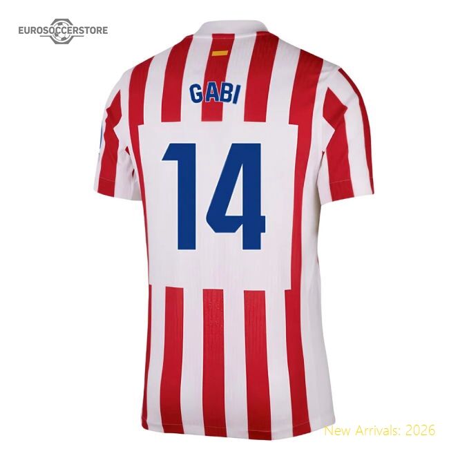 Popular 2025-2026 Atletico Madrid Home Authentic Shirt (Gabi 14)