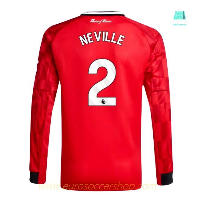 2025-2026 Man Utd Long Sleeve Home Shirt (Kids) (Neville 2)