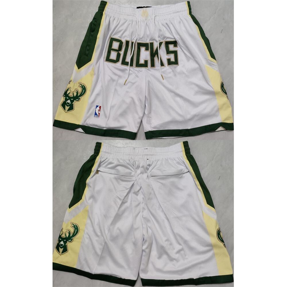 Men's Milwaukee Bucks White Shorts (Run Small)