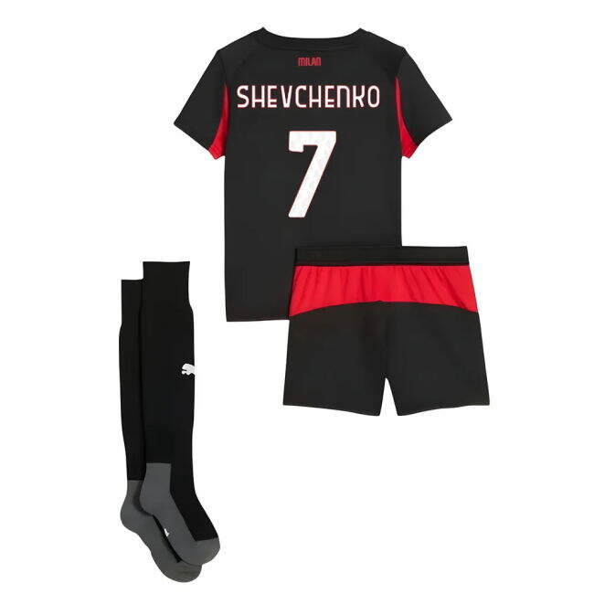 2025-2026 AC Milan Mini Home Kit (Shevchenko 7) Durable Stitching