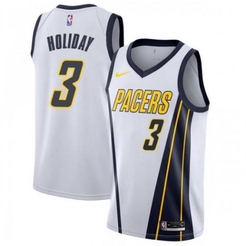 IND Aaron Holiday #3 Premium 2024 Earned NBA Swingman Jersey White